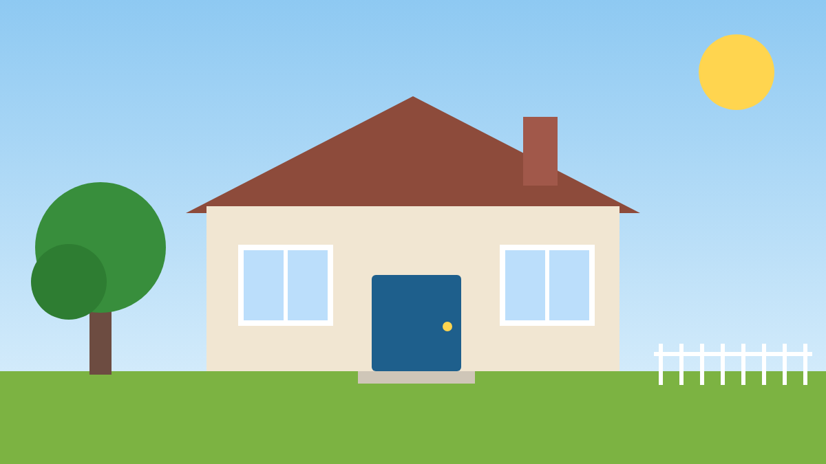 Welcoming American suburban home with landscaped front yard